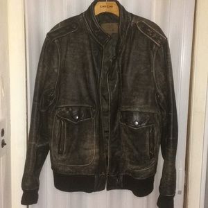 Old navy leather pilot jacket worn three times.